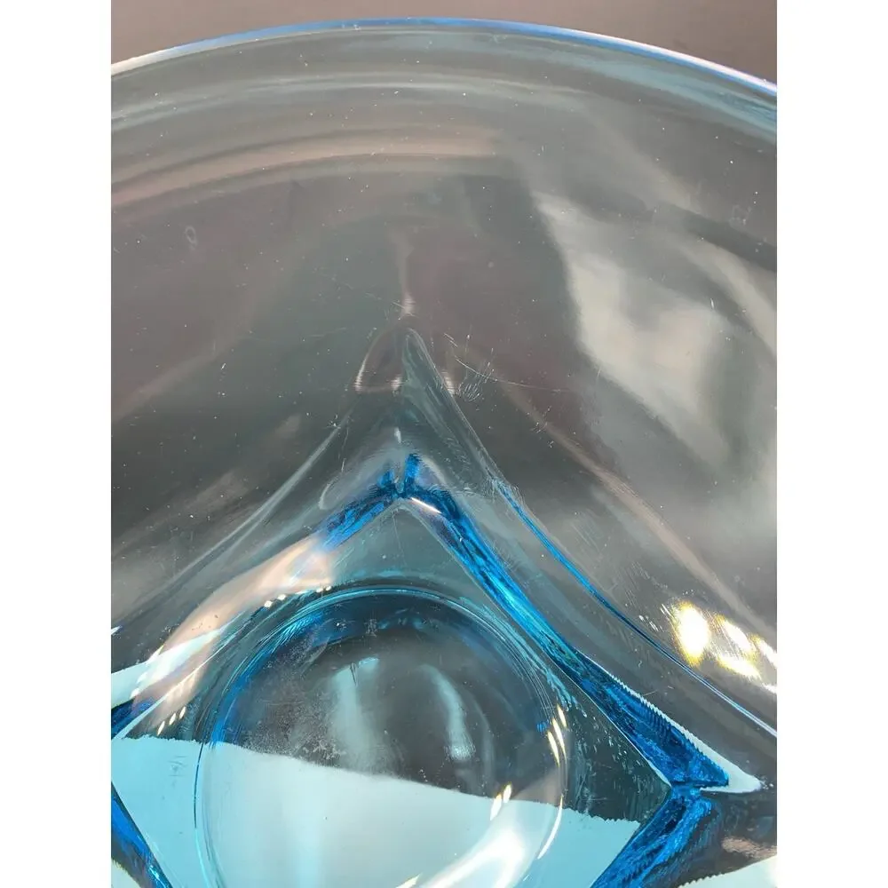 Vintage Hazel Atlas Capri Colonial Blue Glass Bowl 11